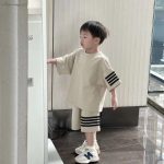 【90-170cm】セットアップ キッズ ジュニア ボーダー カジュアル - 画像 (4)