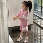 【90-170cm】セットアップ キッズ ジュニア ボーダー カジュアル - 画像 (5)