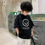 【90-160cm】半袖 Tシャツ 男の子 笑顔柄 ゆったり コットン カートゥーン 肌に優しい お出かけ - 画像 (4)