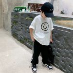 【90-160cm】半袖 Tシャツ 男の子 笑顔柄 ゆったり コットン カートゥーン 肌に優しい お出かけ - 画像 (5)