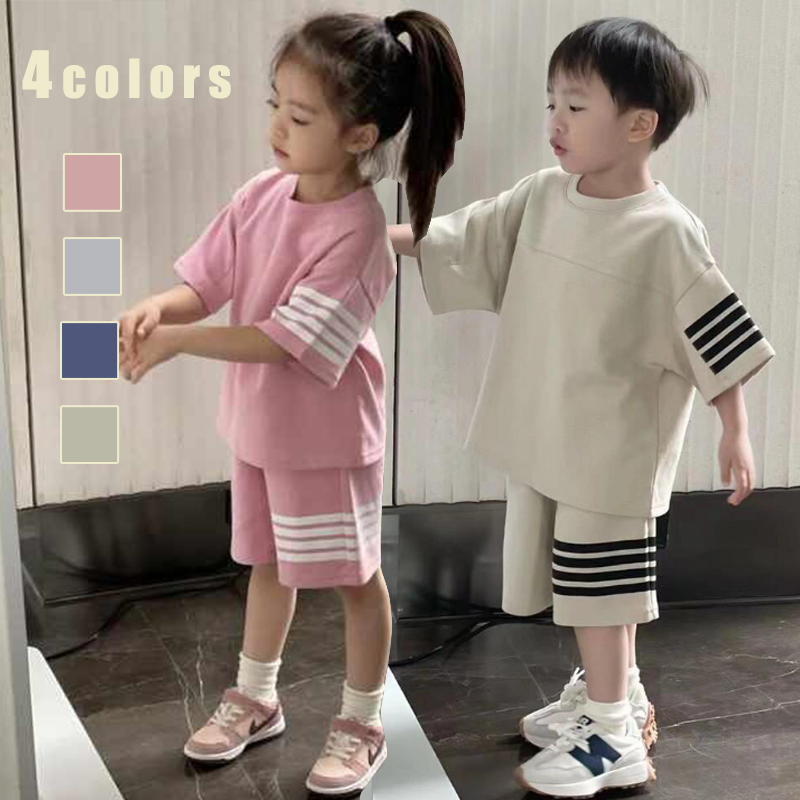 6a30c43f7985e858004255.png 【90-170cm】セットアップ キッズ ジュニア ボーダー カジュアル - 画像 (1)