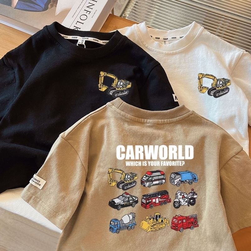 6a30ed9b60ecc505956493.jpg 【90-150cm】半袖 Tシャツ 男の子 合わせやすい 車柄 薄手 お出かけ - 画像 (1)