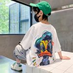 【100-170cm】半袖 Tシャツ 男の子 落書き カートゥーン 動物柄 ゆったり 合わせやすい 着心地良い - 画像 (6)