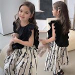 【100-140cm】セットアップ 女の子 レトロ スウィート フリル