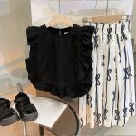 【100-140cm】セットアップ 女の子 レトロ スウィート フリル - 画像 (3)