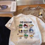 【90-150cm】半袖 Tシャツ 男の子 カートゥーン トラクター プリント 着心地良い コットン - 画像 (2)