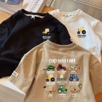 【90-150cm】半袖 Tシャツ 男の子 カートゥーン トラクター プリント 着心地良い コットン - 画像 (3)