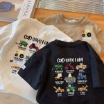 【90-150cm】半袖 Tシャツ 男の子 カートゥーン トラクター プリント 着心地良い コットン - 画像 (7)