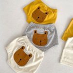【66-110cm】セットアップ ベビー クマ刺繍 キャミソール - 画像 (2)