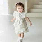【73-100cm】セットアップ ベビー 肩フリル シンプル - 画像 (4)