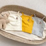 【66-110cm】セットアップ ベビー クマ刺繍 キャミソール - 画像 (4)
