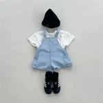 【73-100cm】サロペット  ベビー ポケット付き デニム