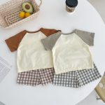 【73-100cm】半袖Tシャツ&ショートパンツセット ベビー 恐竜 プリント - 画像 (4)