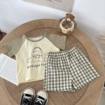【73-100cm】半袖Tシャツ&ショートパンツセット ベビー 恐竜 プリント - 画像 (10)