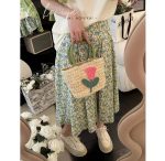 【80-150cm+親サイズ】半袖Ｔシャツorスカート 親子ペア 花柄 トレンド - 画像 (14)
