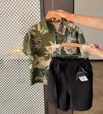 【80-150cm+親サイズ】シャツorショートパンツ 親子ペア 折り襟 トレンド - 画像 (12)