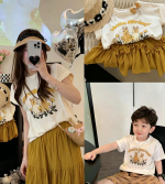【80-150cm+親サイズ】半袖Ｔシャツorスカート 親子ペア カートゥーン かわいい