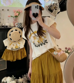【80-150cm+親サイズ】半袖Ｔシャツorスカート 親子ペア カートゥーン かわいい - 画像 (5)
