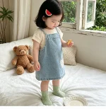 【73-120cm】ワンピース or シャツ ベビー ハート デニム - 画像 (9)