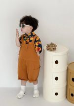 【80-150cm+親サイズ】トップスorワンピースorパンツ 親子ペア レトロ プリント - 画像 (8)