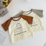 【73-100cm】半袖Tシャツ&ショートパンツセット ベビー 恐竜 プリント - 画像 (5)