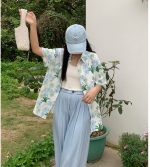 【80-150cm+親サイズ】シャツ 親子ペア フラワー プリント - 画像 (8)