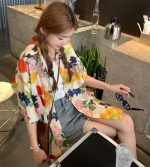 【80-150cm+親サイズ】シャツorショートパンツ 親子ペア レトロ ストリート風 - 画像 (9)
