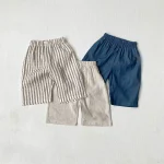 【73-100cm】パンツ ベビー 韓国風 七分丈 ストライプORシンプル - 画像 (9)