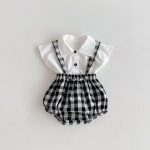 【66-100cm】トップスorサロペット ベビー プリンス チェック - 画像 (2)