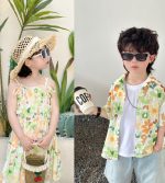 【80-150cm+親サイズ】ワンピースorトップス 親子ペア ビーチ ナチュラル - 画像 (6)