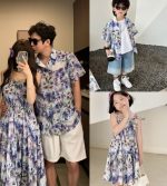 【80-150cm+親サイズ】ワンピースorトップス 親子ペア フラワー おしゃれ - 画像 (3)