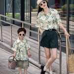 【80-150cm+親サイズ】シャツ 親子ペア レトロ カジュアル
