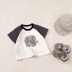 【73-120cm】Ｔシャツorショートパンツ ゾウー柄 カラーバリ カジュアル - 画像 (3)