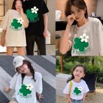 【80-150cm+親サイズ】トップス 親子ペア フラワー ゆったり - 画像 (3)