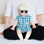 【66-150cm+親サイズ】ワンピース 親子ペア チェック柄 折り襟 - 画像 (8)