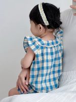【66-150cm+親サイズ】ワンピース 親子ペア チェック柄 折り襟 - 画像 (10)