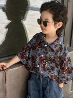 【80-150cm+親サイズ】シャツ 親子ペア フラワー レトロ - 画像 (13)