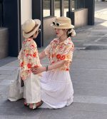 【80-150cm+親サイズ】シャツorスカートorショートパンツ 親子ペア 花柄 ファッション - 画像 (17)