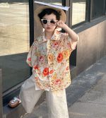 【80-150cm+親サイズ】シャツorスカートorショートパンツ 親子ペア 花柄 ファッション - 画像 (9)