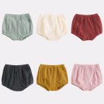 【66-100cm】ショートパンツ ベビー コットン クレープ おむつ対応 - 画像 (2)