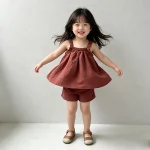 【70-120cm】キャミセットアップ ベビー 韓国風 シンプル - 画像 (4)