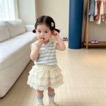 【73-100cm】トップス ベビー セーラー 折り襟 ボーダー - 画像 (2)