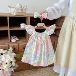 【66-130cm】ロンパースorワンピースベビー 姉妹服 カラフル フリル - 画像 (12)