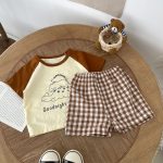 【73-100cm】半袖Tシャツ&ショートパンツセット ベビー 恐竜 プリント - 画像 (9)