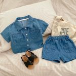 【73-120cm】セットアップ デニム オシャレ カジュアル - 画像 (3)
