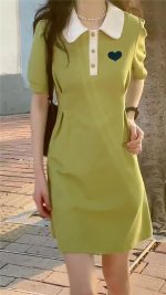 【80-150cm+親サイズ】トップスorワンピースorショートパンツ 親子ペア 折り襟 おしゃれ - 画像 (3)