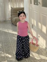 【90-140cm】ベストorパンツ 女の子 ドット柄 韓国風 - 画像 (3)