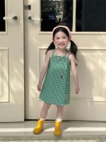 【90-140cm】ワンピース 女の子 チェック柄 キャミソール - 画像 (4)