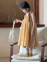 【90-150cm】ワンピース 女の子 フラワー ノースリープ - 画像 (2)