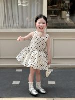 【90-140cm】ワンピース 女の子 ドット柄 ノースリープ - 画像 (3)